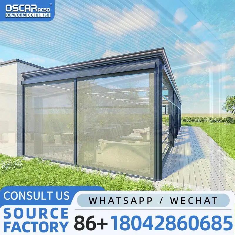 Outdoor Waterproof Bioclimatic Aluminium Opening Louvre Roof for Garden Patio Backyard pergolas