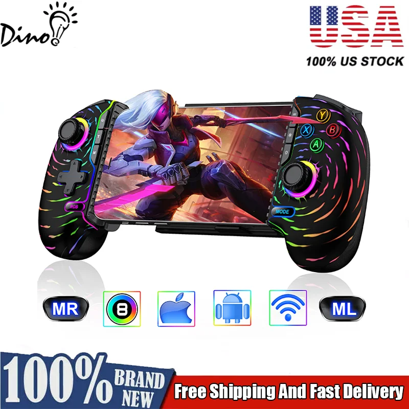 

DinoFire MC301 Mobile Phone Gamepad Type C Hall Mechanical Controller for Android Phone iPhone 15/16 Cloud Gaming Xbox Game Pass