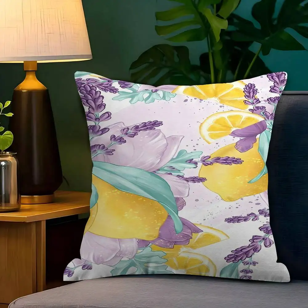 

Lemon Lavender Stitch Lucky Dragon Pillow Cover Sofa Cushion Cover Home Room Decoration Children Gift