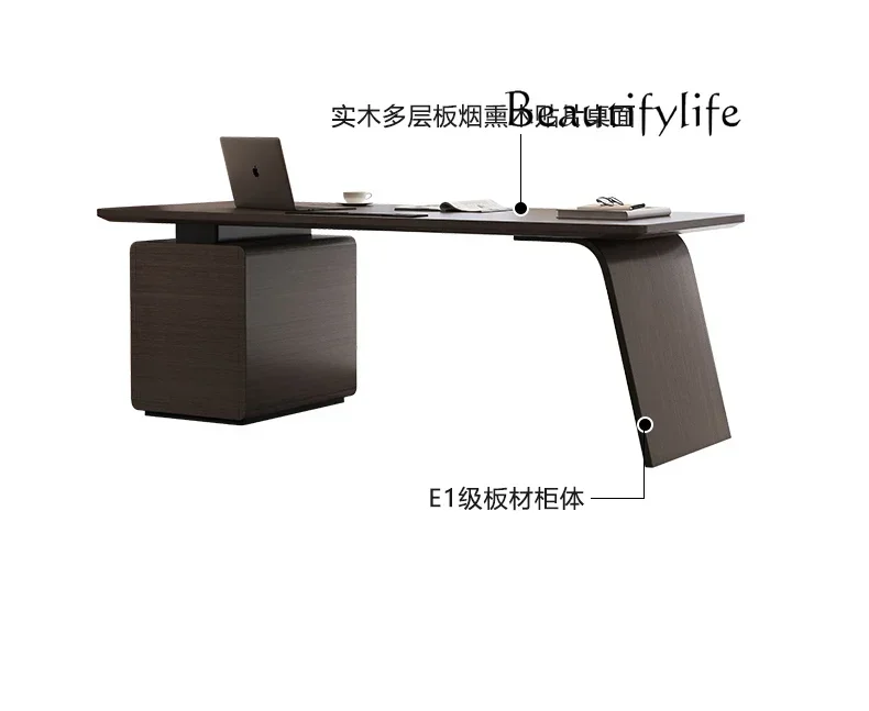 

Итальянский минималистичный офисный компьютерный стол из цельного дерева, угловой дизайнерский высококачественный рабочий столpara casa e decoração