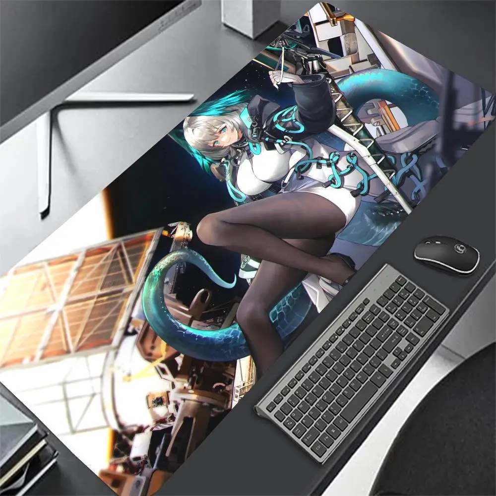 Imagem -02 - Grande Lockedge Gaming Mouse Pad Anime Menina Arknights Hoolheyak Mousepad Teclado de Computador Table Desk Mat