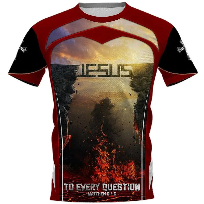 New Summer 3D God Jesus Printing T Shirt Christianity Belief Graphic Short Sleeves For Men Kid Fashion Tee Unisex Harajuyku Tops