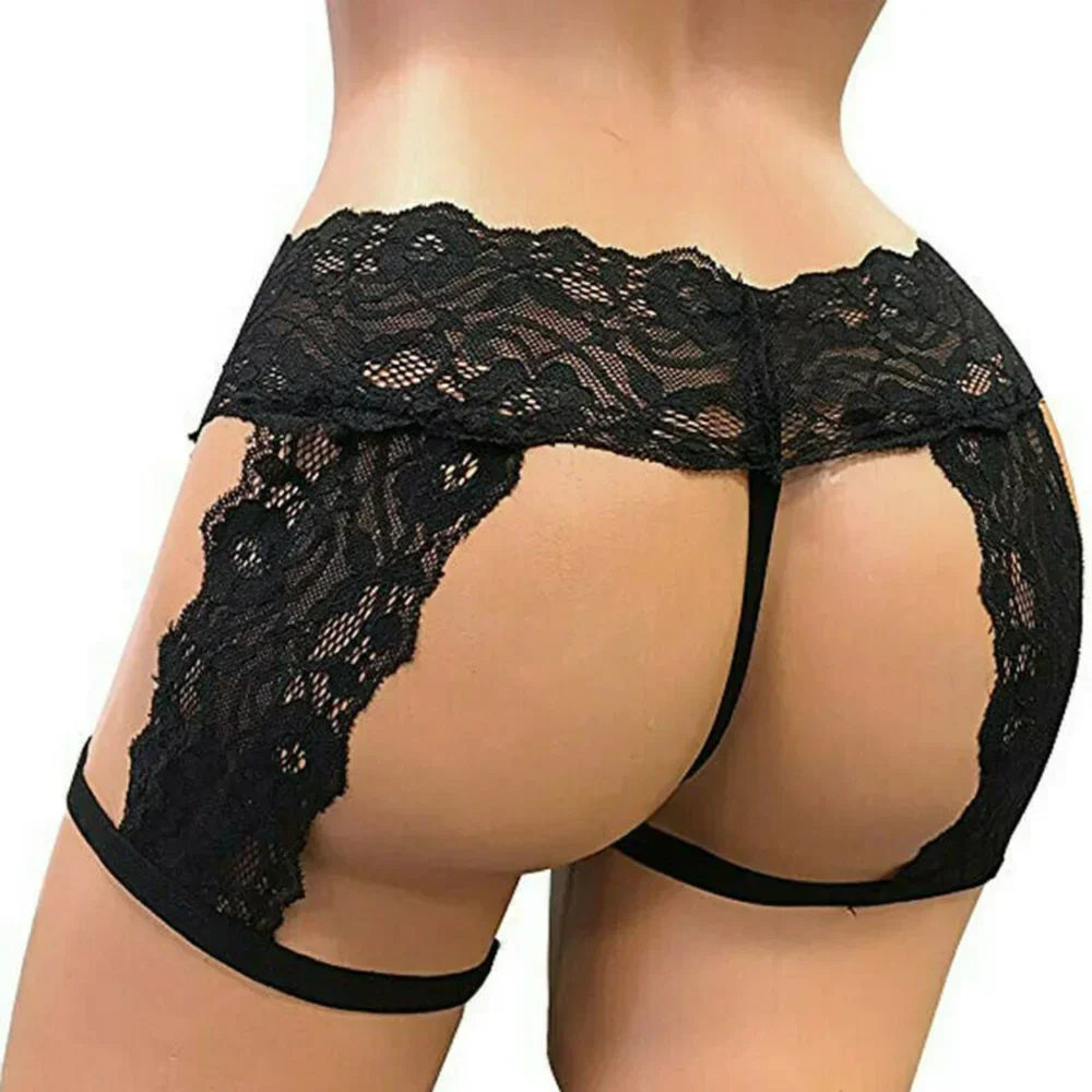 Men\'s Sexy Sissy Underwear Lace Thongs Enhance Pouch Bikini Briefs Underpants Men\'s Underwear Sexy Lace Three-point Leather