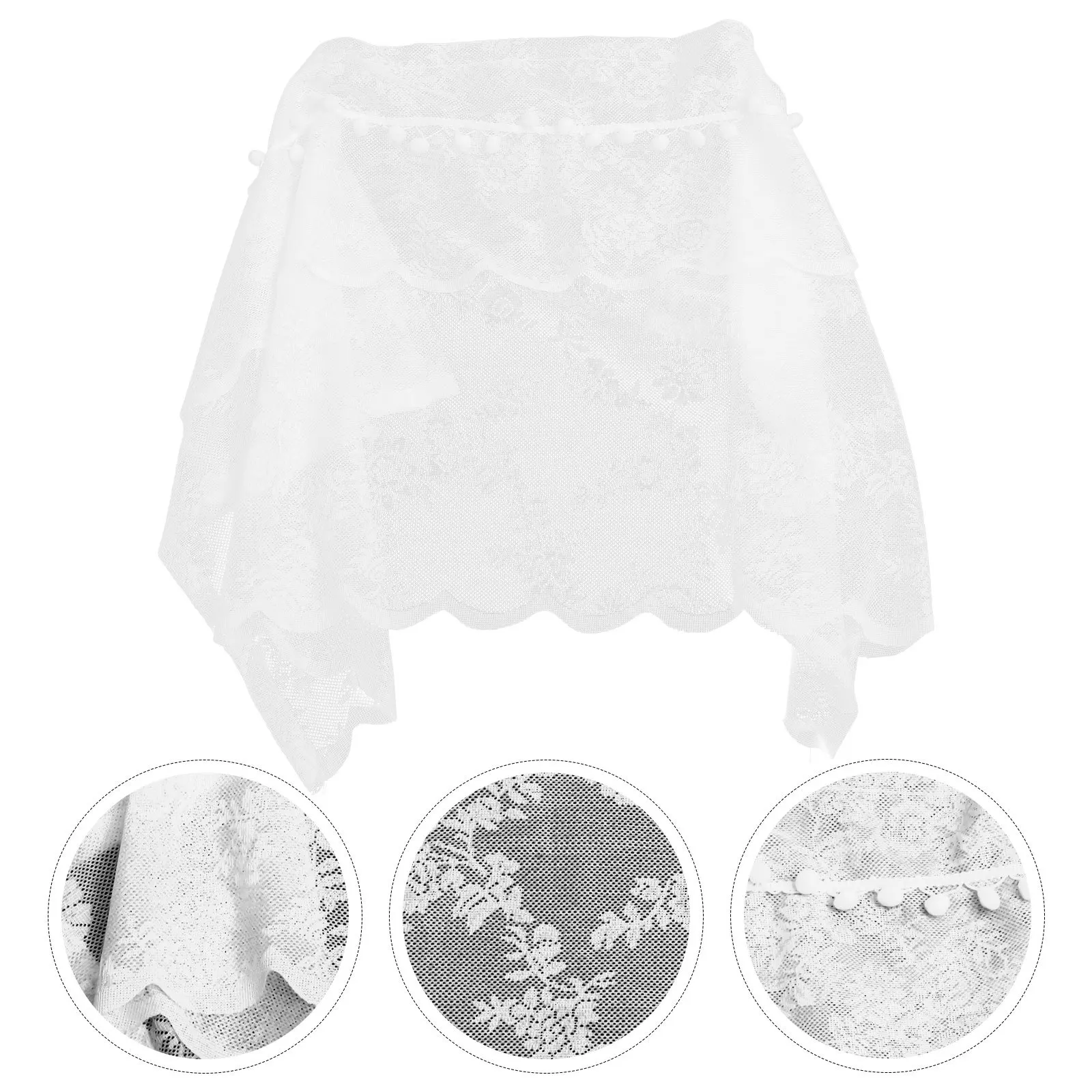 Lace Window Valance Curtain For Kitchen Bedroom Bathroom Farmhouse Rustic Short Curtains Rod Pocket Easy Install Sun