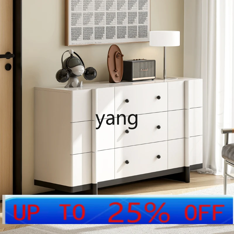 

LMMminimalist light luxury all solid wood living room side cabinet bedroom bedside storage dressing integrated locker