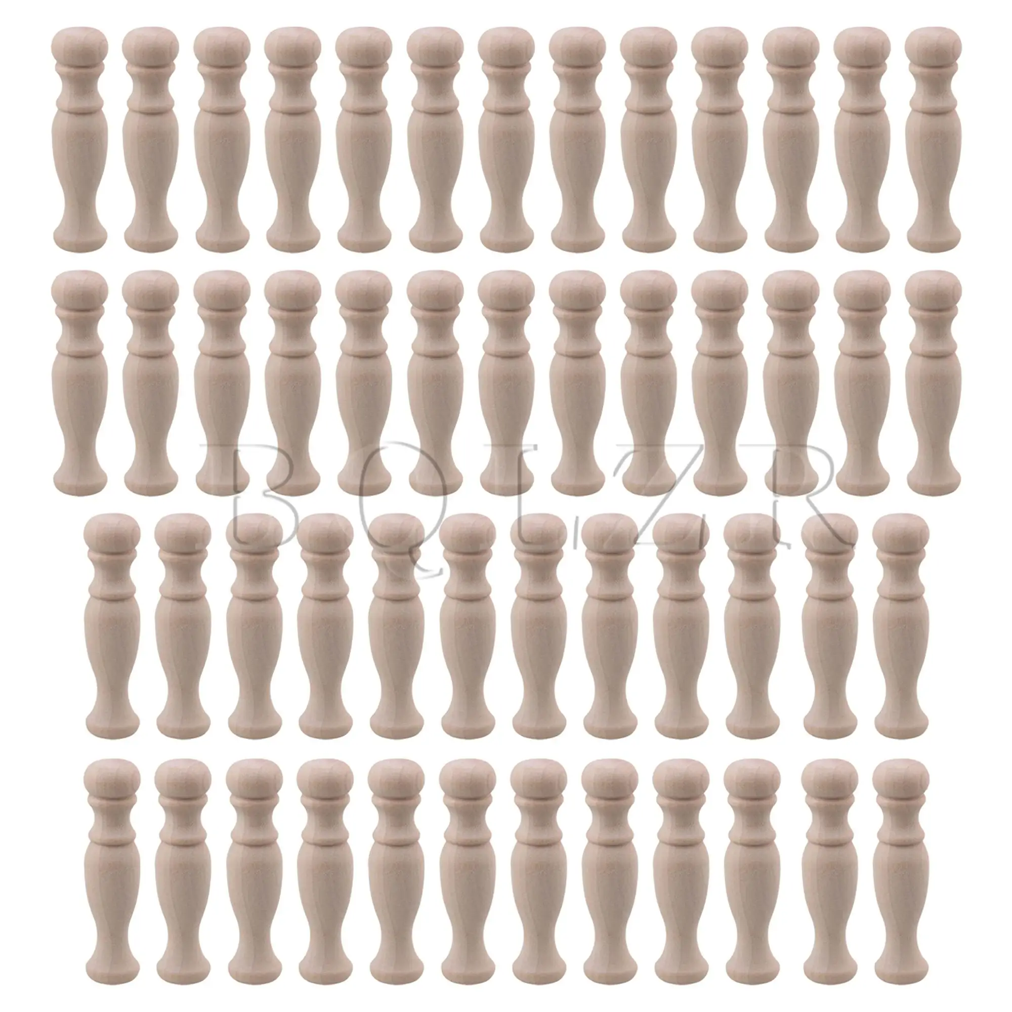 BQLZR 50 Pcs Unfinished Wood Baluster Spindles for Home Furniture 2.76