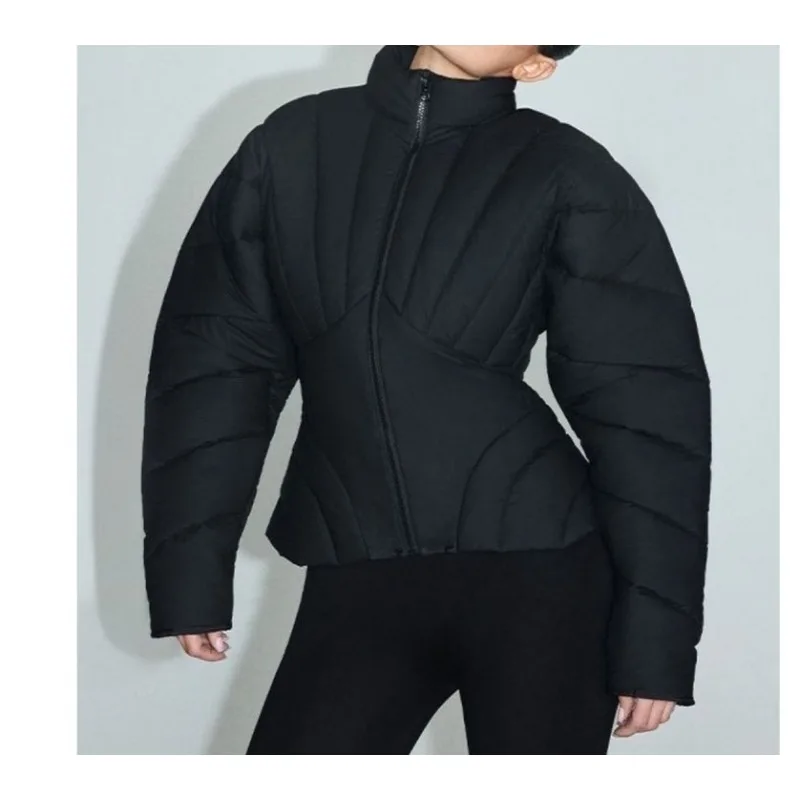 

Winter Ins Style Retro High Street Street American Aesthetics Fishtail Waist Design Sense Women's Warm Cotton Clothes