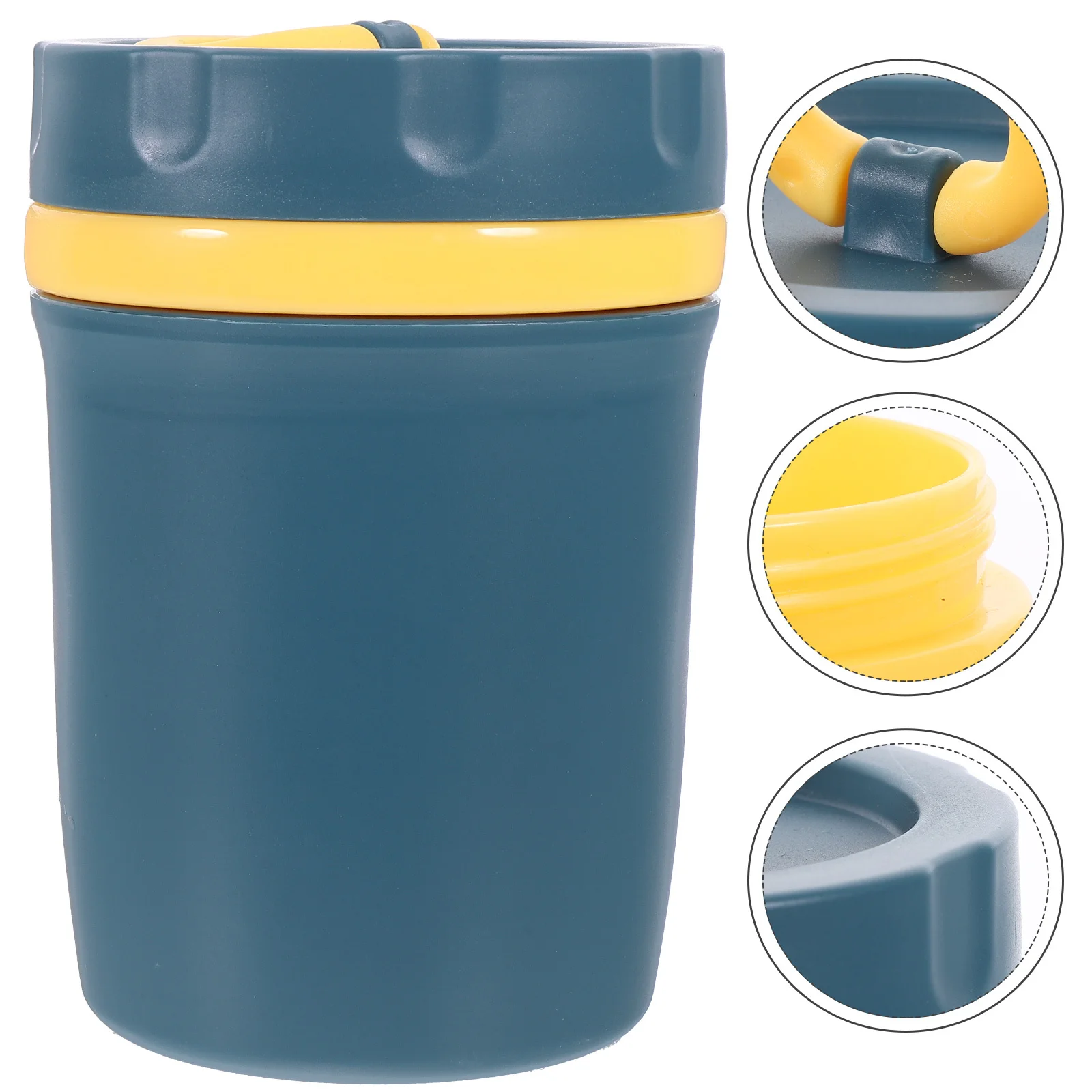 

Microwaveable Soup Container Sealed Plastic Cup Foldable Spoon Leakproof Portable Breakfast Porridge Soup Cup for Home Office