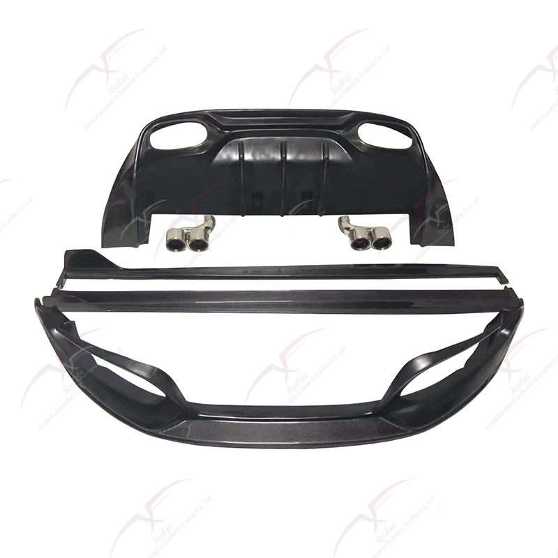 Suitable for XE 2015-2019 front lip side skirt rear lip exhaust pipe black carbon fiber exterior decoration modification