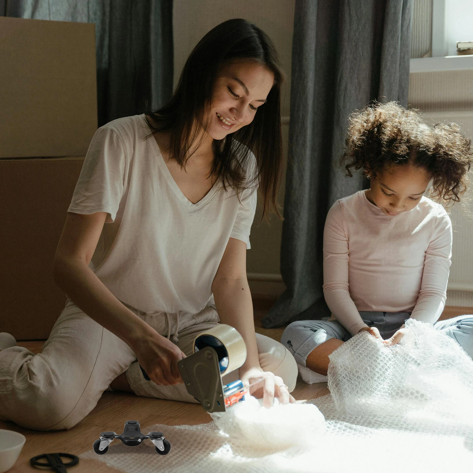 

2pcs 3-Wheel Furniture Moving Dolly Heavy Duty Metal Mover For Appliances Heavy Furniture Smooth On Uneven Surfaces