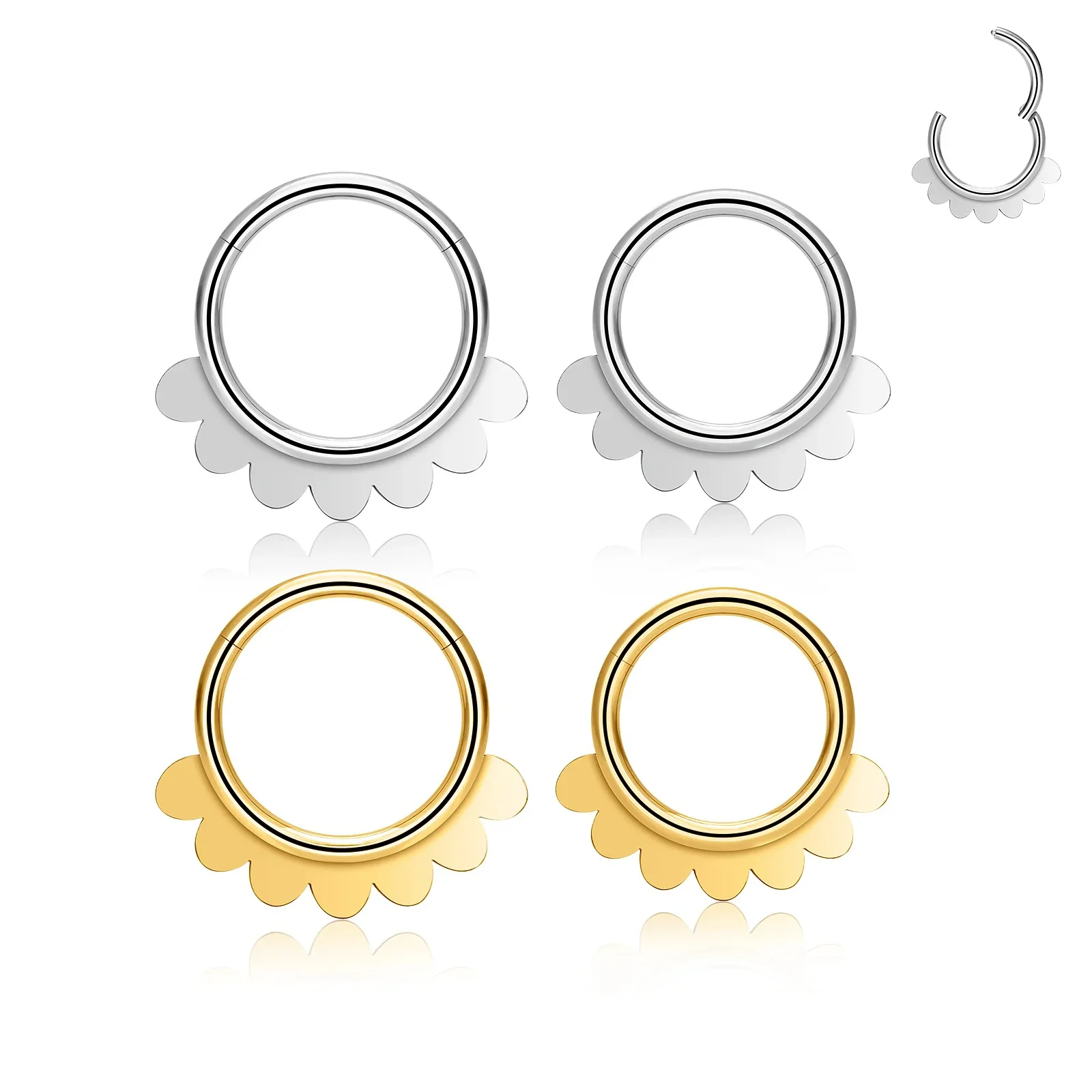 Roestvrijstalen Septum Piercing Ronde Neusringen Hoepels 16/18/20G Scharnierend Segment Oor Tragus Kraakbeen Helix Oorbellen Lichaam Sieraden