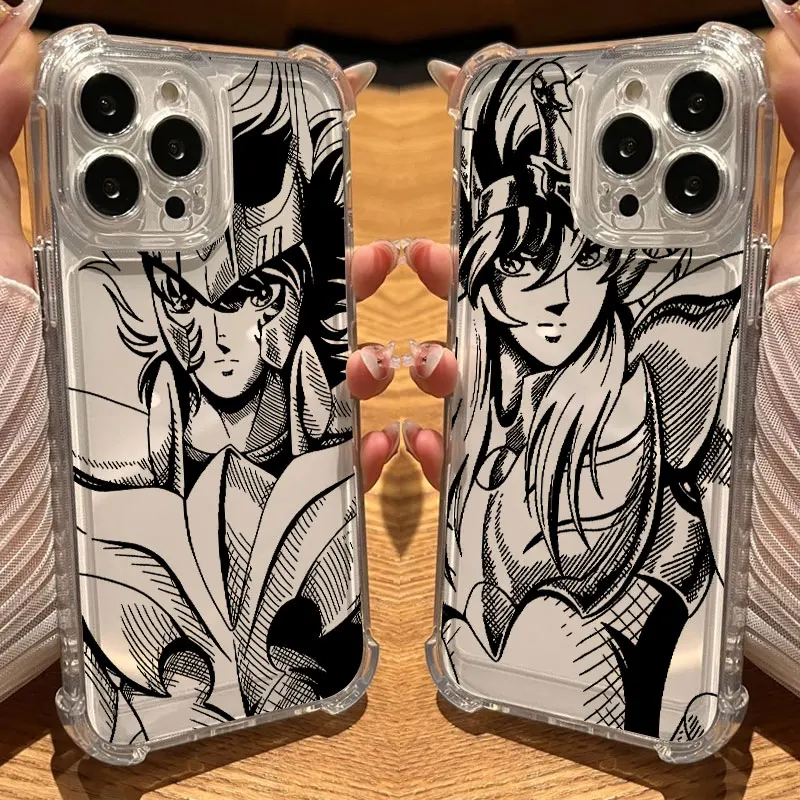 Funda de teléfono Saint Seiya Cygnus Hyoga transparente para iPhone 17 16 14 15 11 12 13 Pro Max 16E 15 16 Plus 17Air cubierta de silicona a prueba de golpes