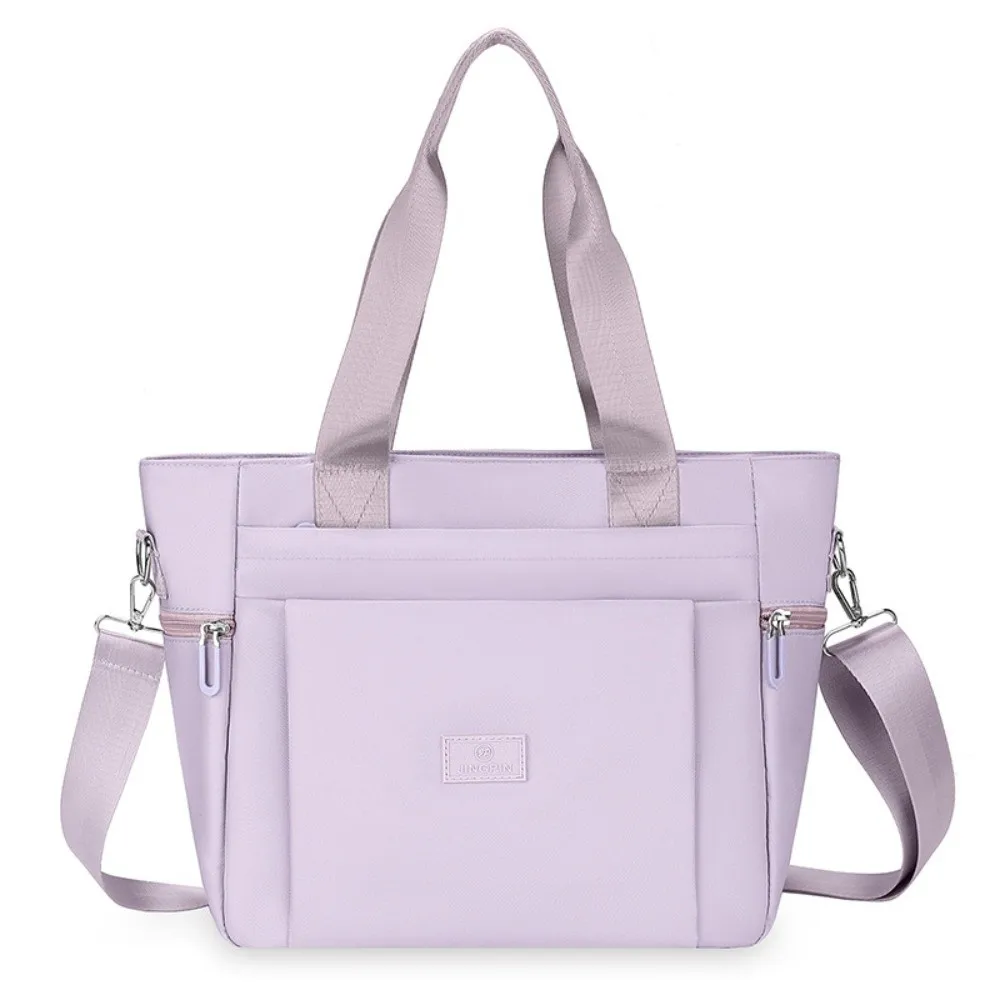 

Квадратная дорожная сумка-тоут, большая вместительная сумка из ткани Оксфорд, сумка для покупок, корейский стиль, мягкая текстура, нейлоновая сумка на плечо для работы