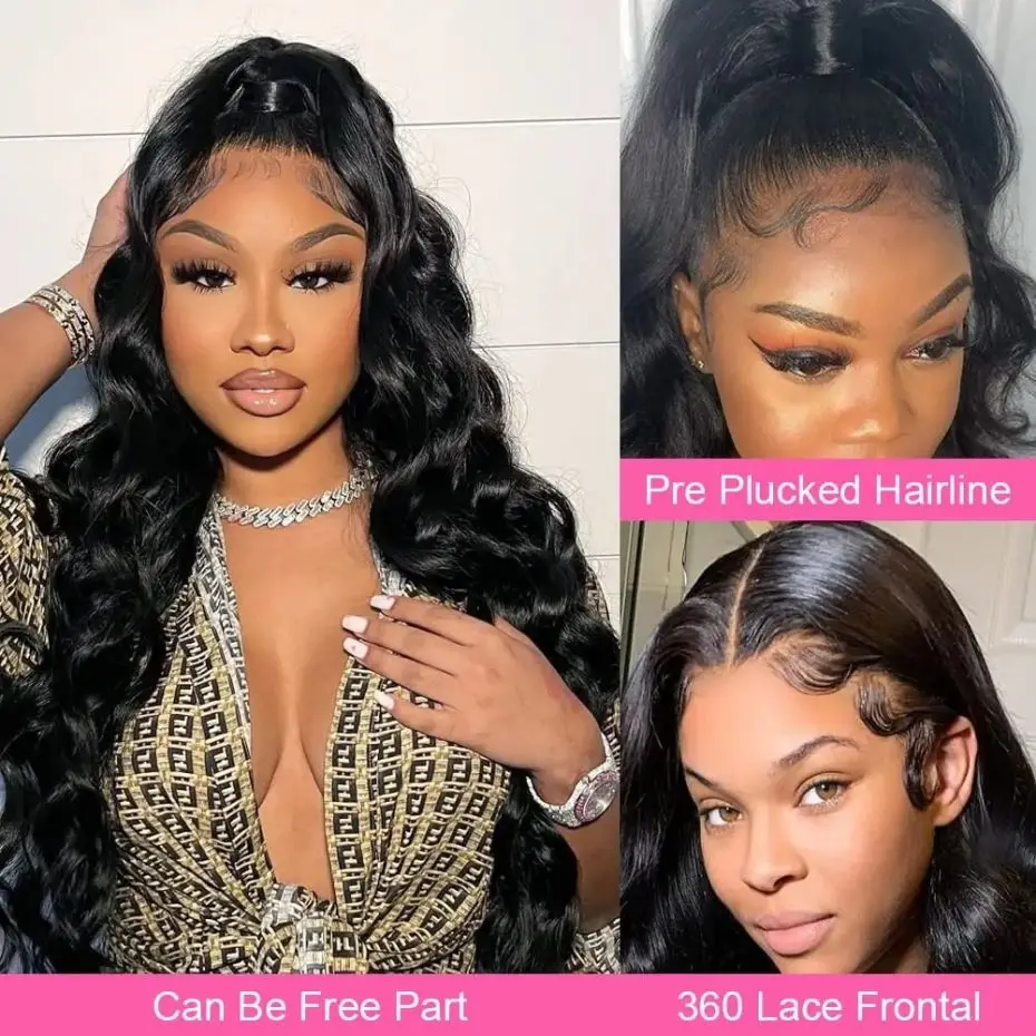 32 34 36 Inch 360 Full Lace Front Pruiken Menselijk Haar Body Wave 13x4 HD Kant Frontale Krullend remy Haar Pruik Braziliaans Menselijk Haar