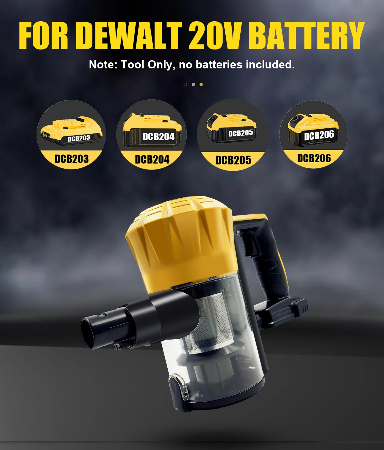 Cordless Vacuum Cleaner for DeWALT 20v/18v Battery 3 in 1 Lightweight Stick Vacuum with 2 Mode Powerful Suction