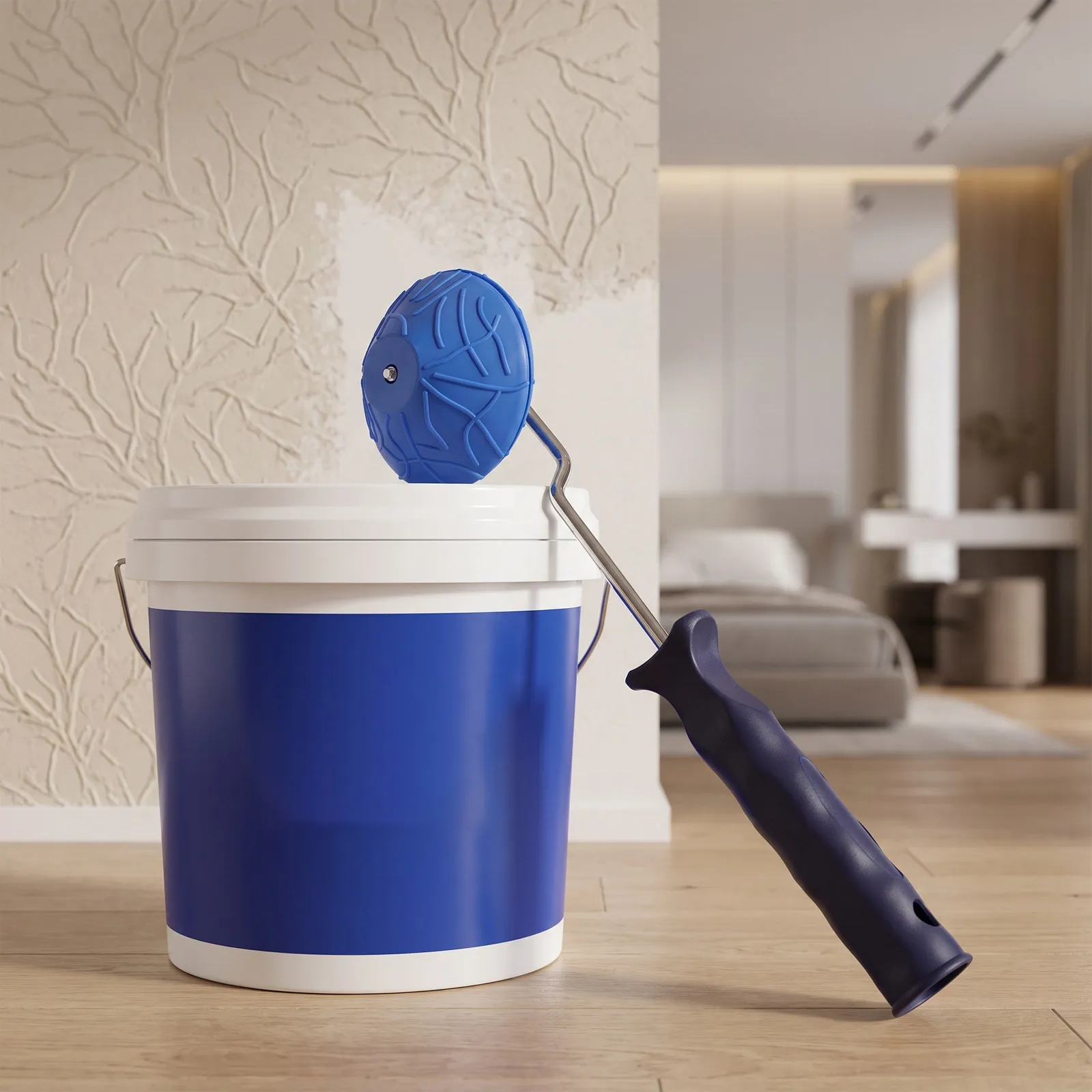 Decorative Brick Embossing Roller Lightweight Ergonomic Handle Touch Up Paint Applicator Patterned Paint Roller for Wall Texture