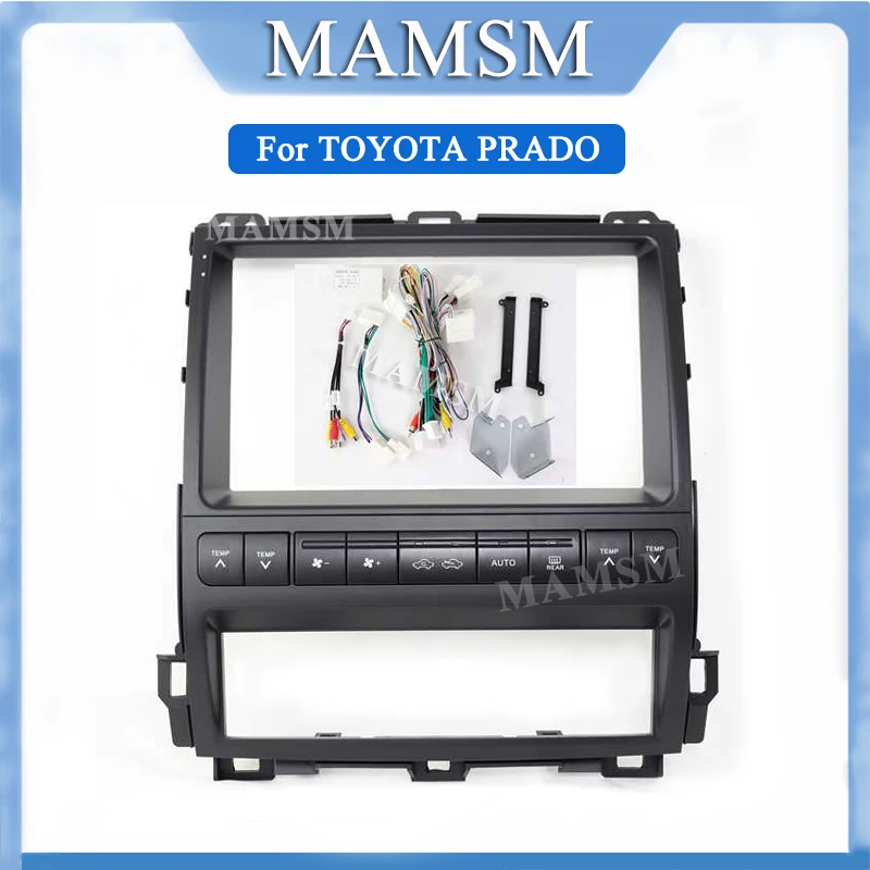 MAMSM Double 2 Din Radio Fascia For TOYOTA PRADO GPS Navigation DVD Stereo Panel Dash Mounting Installation Trim Kit Face Frame