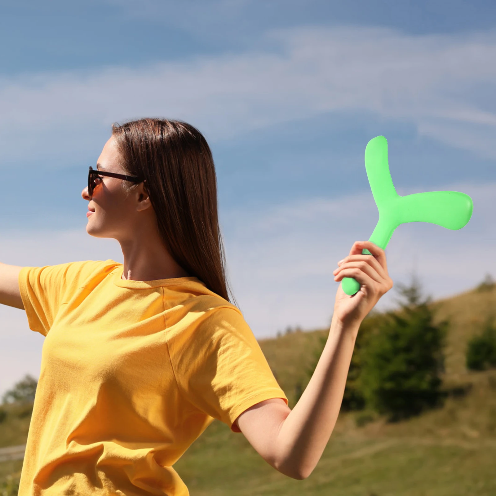 

Party Boomerang Fun Flying Toy Sports Light Green Eva Kid Outdoor Parent-child