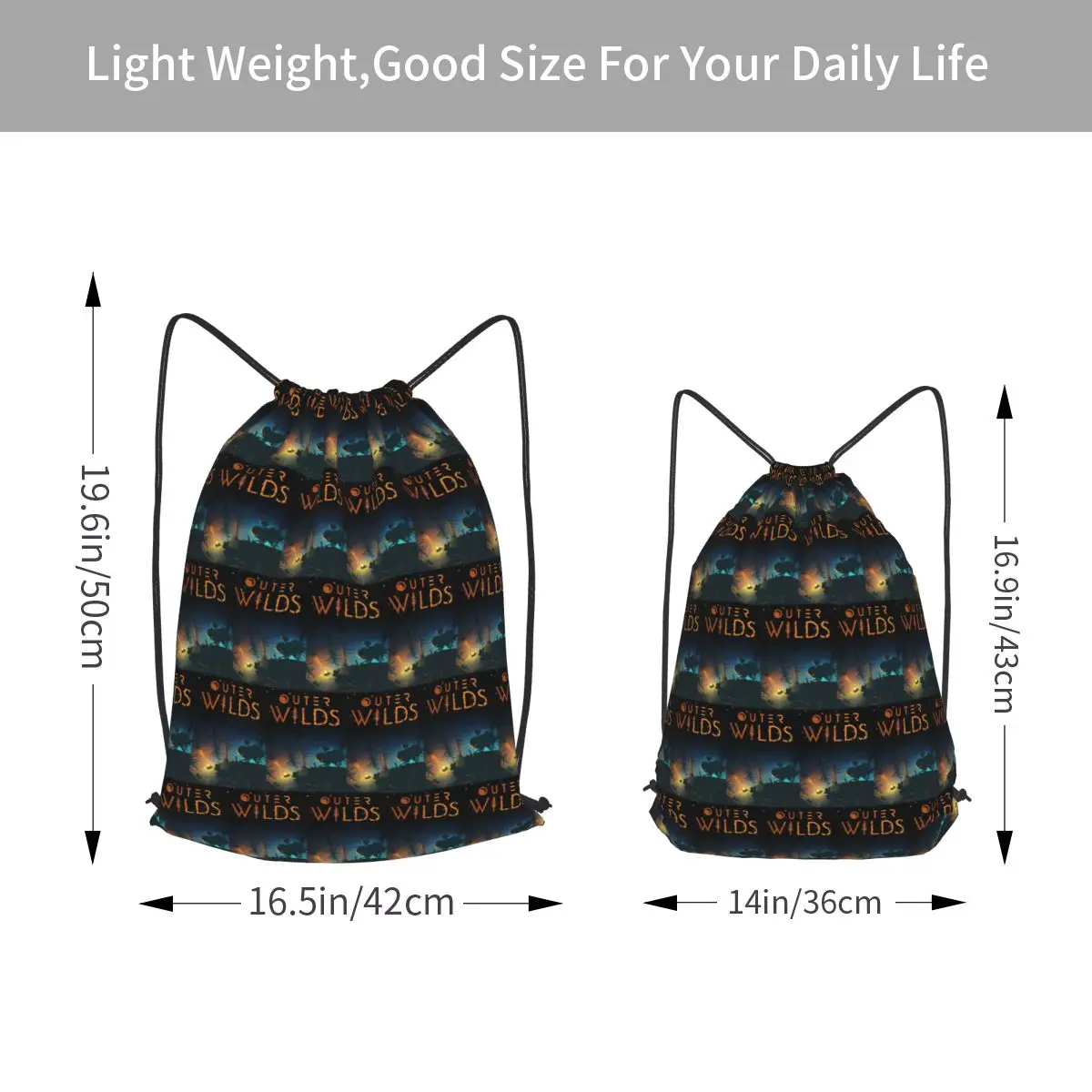 Outer Wilds Backpacks Fashion Drawstring Bags Sundries Bag Book Bags for Travel Students
