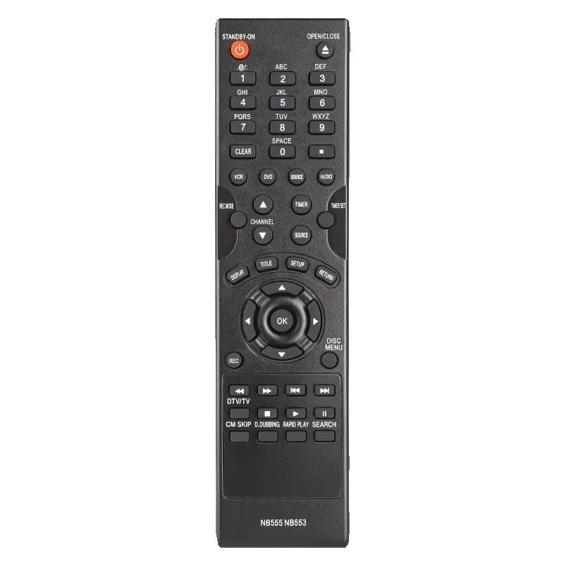 NB555 NB553 para reemplazo de control remoto Magnavox, para grabadora Magnavox DVDR VCR ZV450MWB ZV450MW8 ZV450MW8A ZV420MW8 SV08R24
