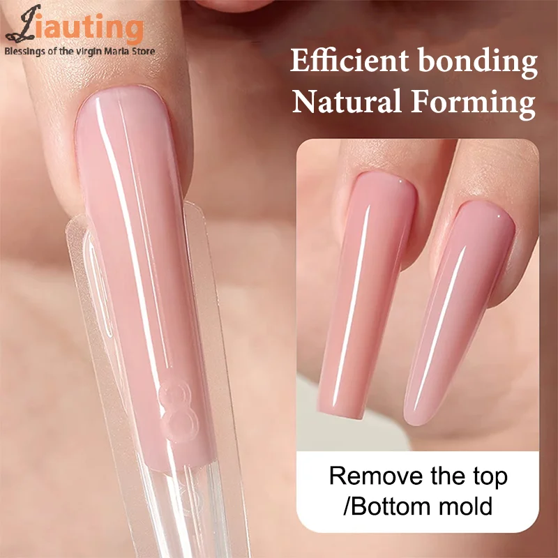 280 قطعة ساندويتش أشكال مزدوجة وصلات لإطالة الأظافر قالب علوي نعش اللوز أكريليك قوالب سفلية 14 أحجام أشكال أظافر #5