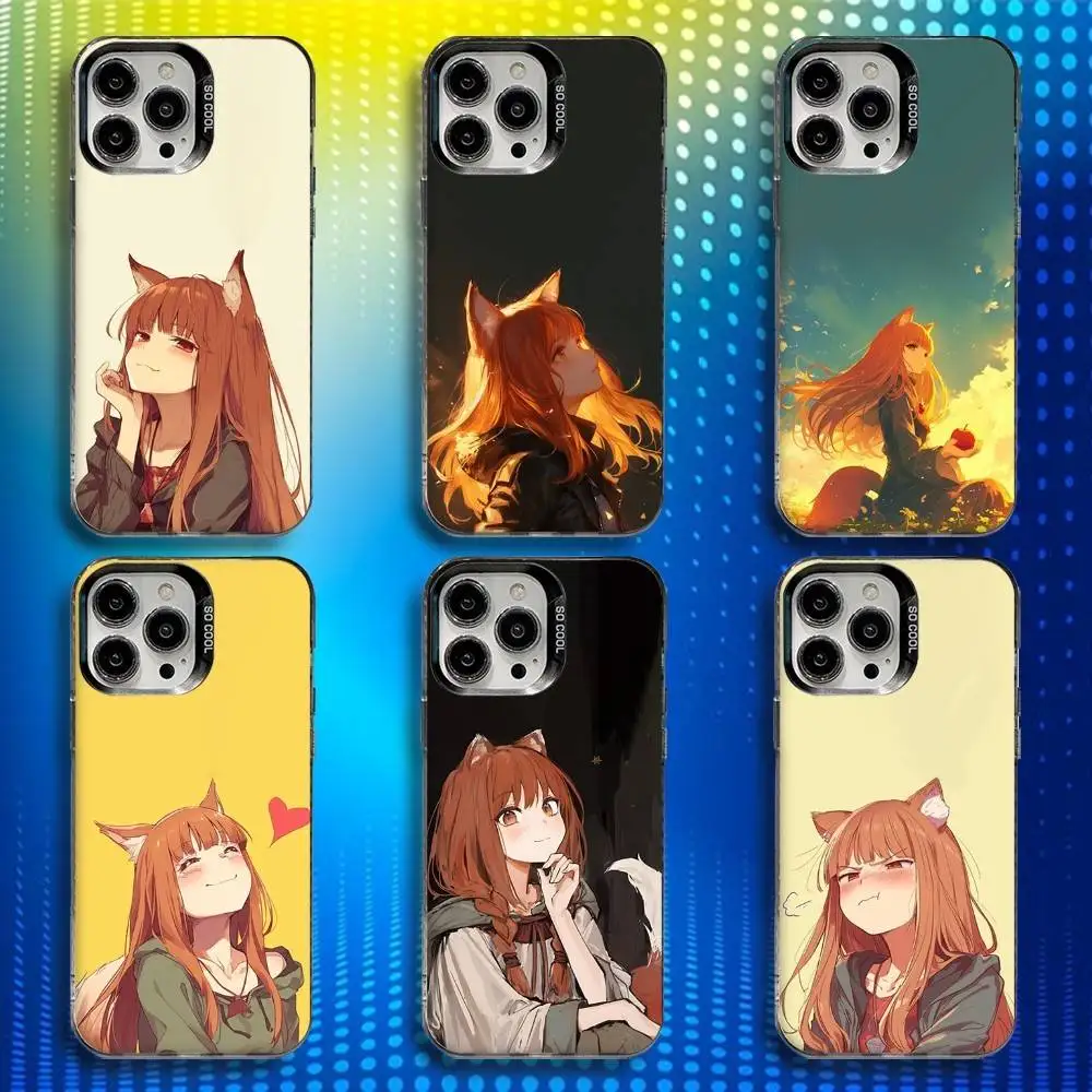 

Anime S-Spice and Wolf Phone Case For iPhone 16,15,14,13,12,11,Mini,Pro,SE,MAX White Matte Shockproof Cover