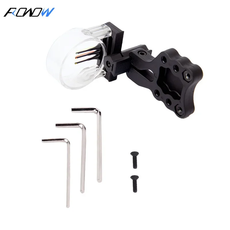 ROWOW Composite Three-pin Sight ABS Material Four-way Adjustable Sight Pin Compound Recurve Bow and Arrow Accessories