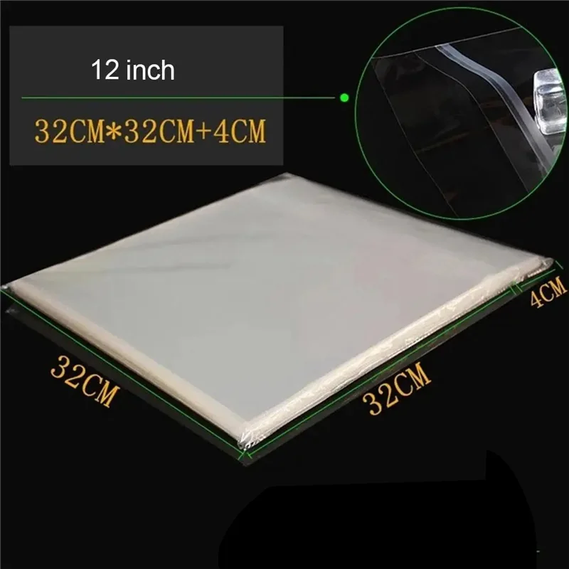 ABKN-Transparent Vinyl Record Outer Bag CD Protection Bag Square Bag Record Sleeve Flat Mouth Outer Bag Easy Install
