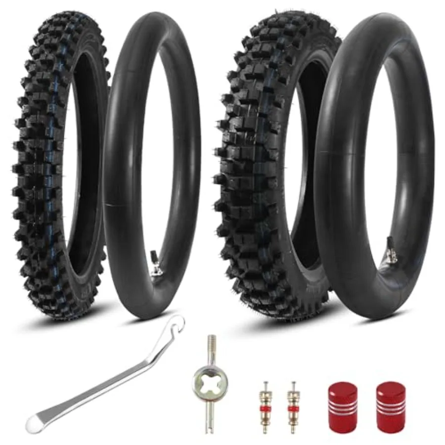 

80/100-12 3.00-12 Rear 60/100-14 2.50-14 Front Tire and Inner Tube for KLX110 KX60 KX65 PW80 TTR90 TTR110 CRF70 XR70 Suzuki RM6
