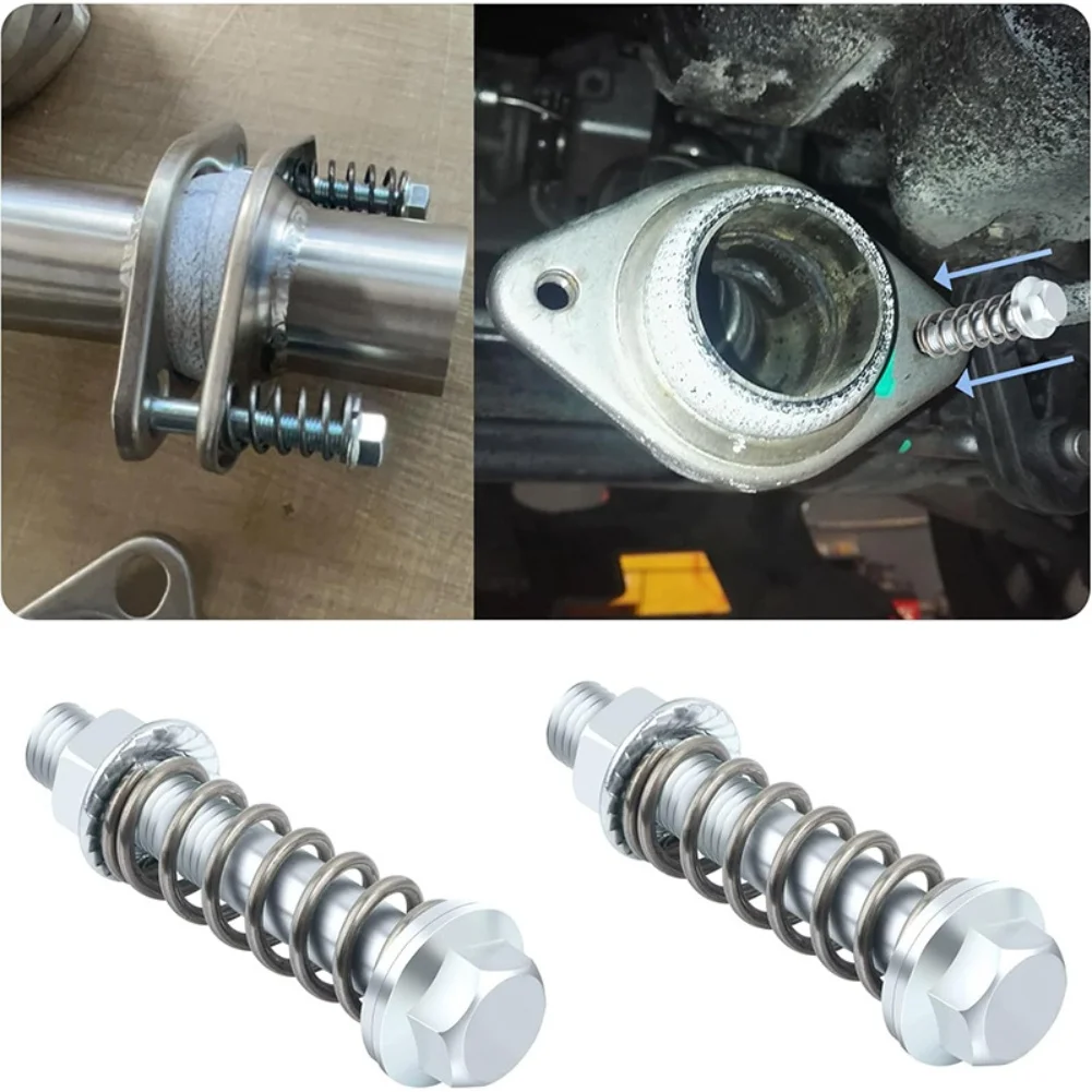 2Sets M10x1.5x75mm Exhaust Bolts And Nuts Kit Auto Parts Exhaust Exhaust Manifold Bolt Screw Springs Nuts And Gaskets