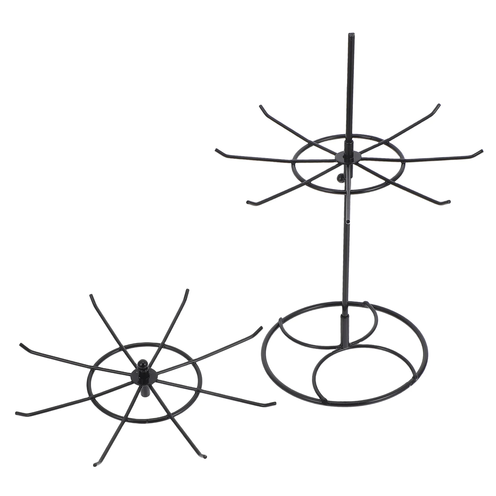 

Многослойная вращающаяся подставка для ювелирных изделий, 2-уровневый металлический держатель для сережек и ожерелья, органайзер, настольный дисплей для небольших аксессуаров