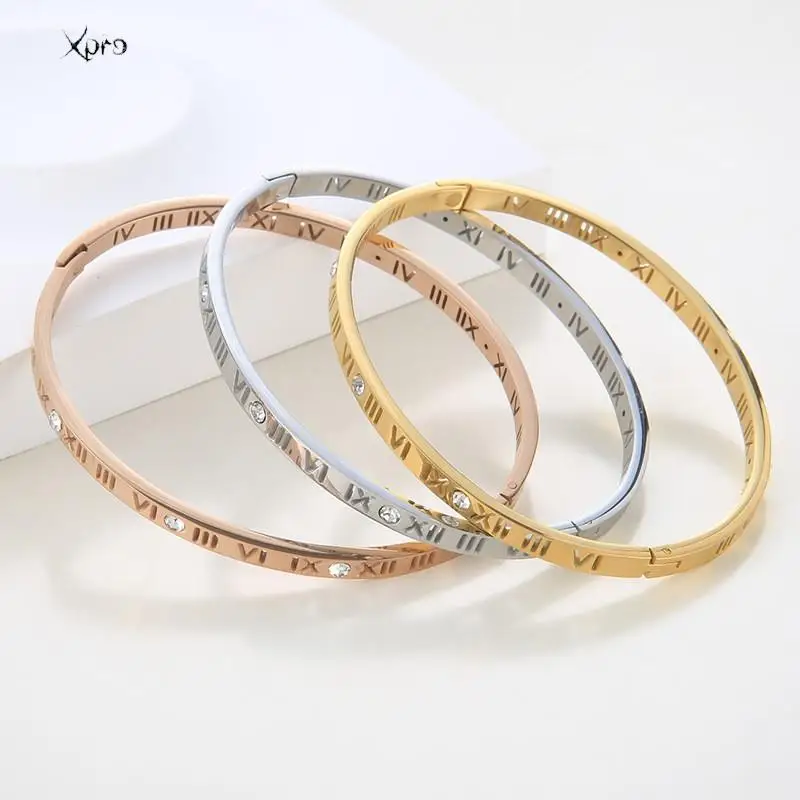 Xpro Roman Numerals Bracelet For Women Stainless Steel Jewelry Accessories Luxury Bracelet Women Fashion