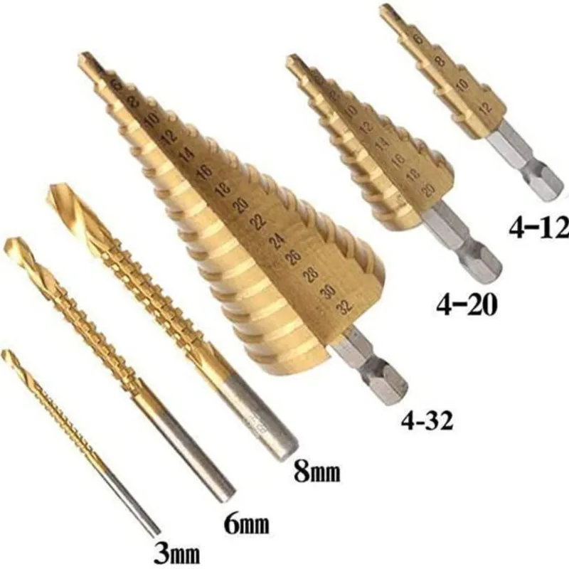 Imagem -02 - Titanium Milling Hole Cutter Step Drill Bit Grupo Slot Broaching Twist Saw Wood Opener Metal Core Tools mm mm mm mm 12 mm 20 Milímetros 32 Milímetros Peças