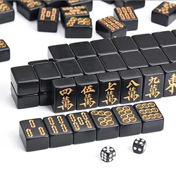 144pcs Black mahjong melamine 40mm environmentally friendly paint gold silver home leisure travel gathering table game MJ77