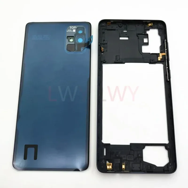 Housing Middle Frame Battery Cover For Samsung Galaxy A51 A71 A515 A715 A715F 2020 Rear Door Back Case with Camera lens