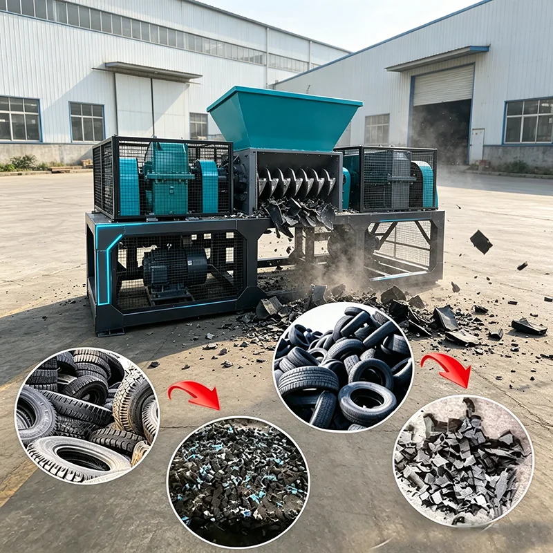 Secondary Tire Fine Shredder Machine Waste Rubber Tyre Crusher For Crumb Rubber Powder Making