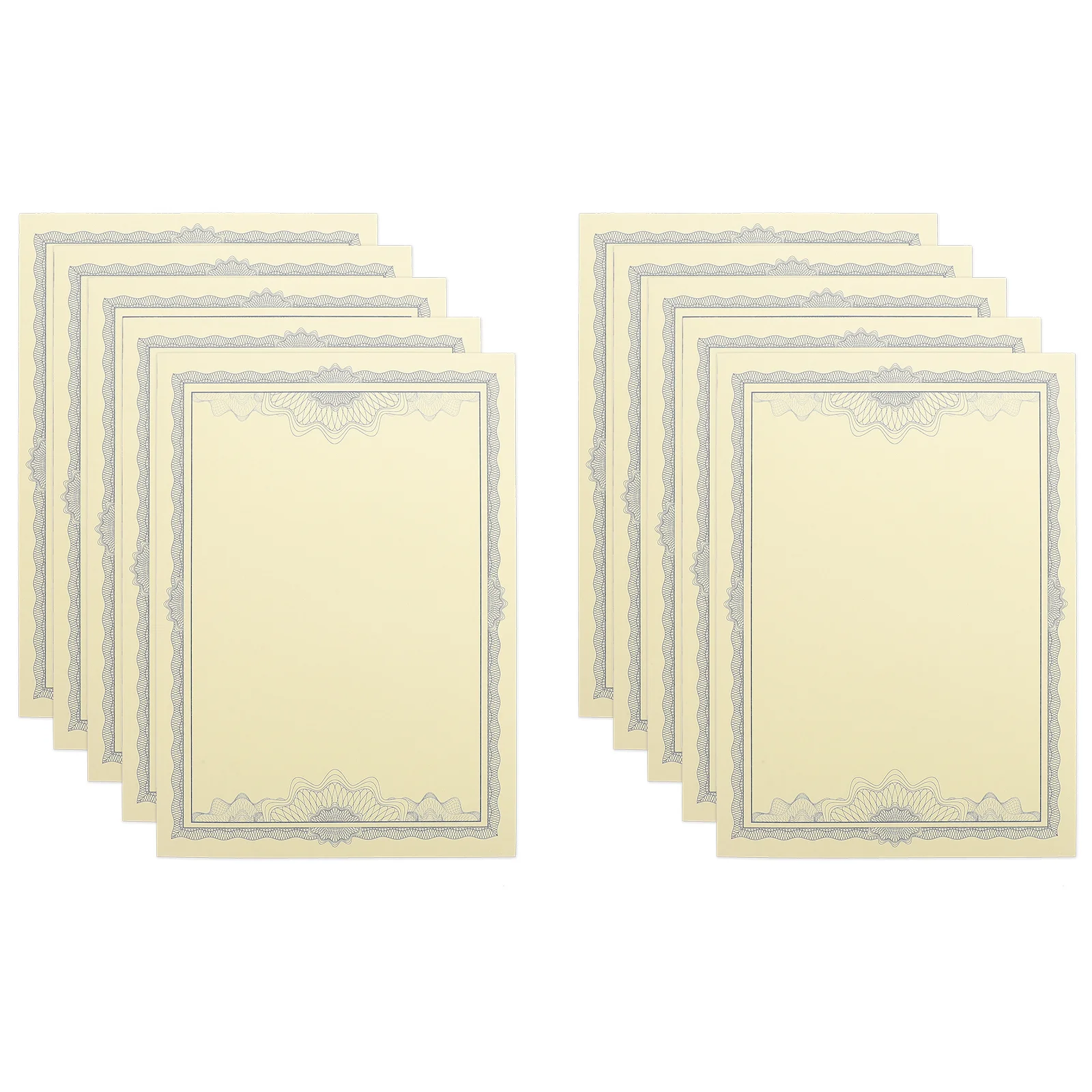 

10 Sheets Gift Certificates Paper for Business Award Parchment Printer Blank of Appreciation Printing Student