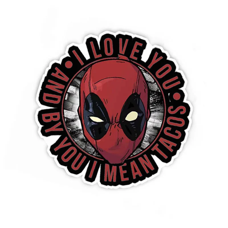 I Love TACOS Creative Text Anime Stickers Waterproof Cartoon Decals Vinyl Matte Pegatinas for Car Glass Laptop Fridge Skateboard