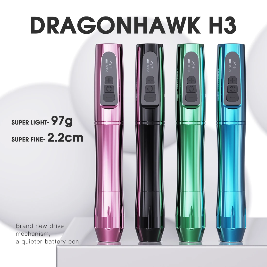 Dragonhawk H3 Wireless Tattoo Machine Pen for Permanent Makeup Pen Beginner Eyebrows Lips Tattoo Artist Supplies