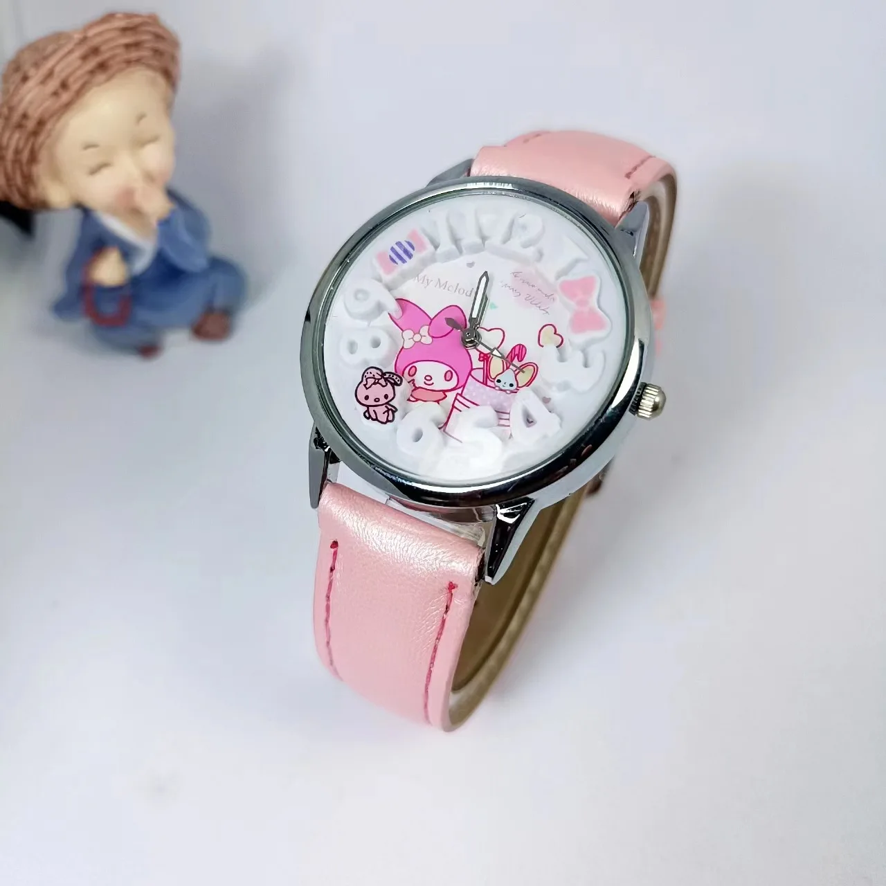 MINISO Hello Kitty Cartoon Children\'s Watch 3D Stereoscopic Screen waterproof Children Wrist Watch girl Christmas Gift