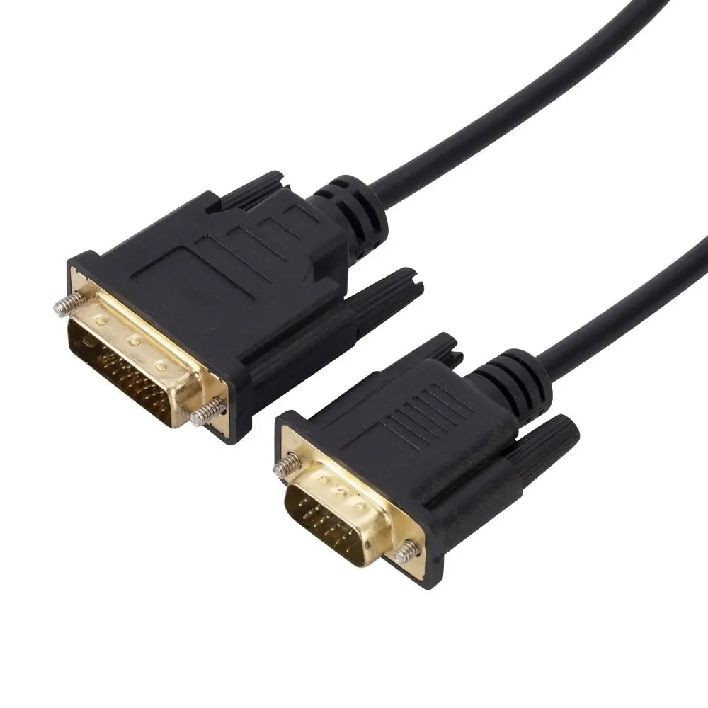 DVI 24+1 Dvi 24+1 To Vga Cable 15-pin VGA Video Converter Dvi To VGA Cable Adapter HD 1080P Gold Plated