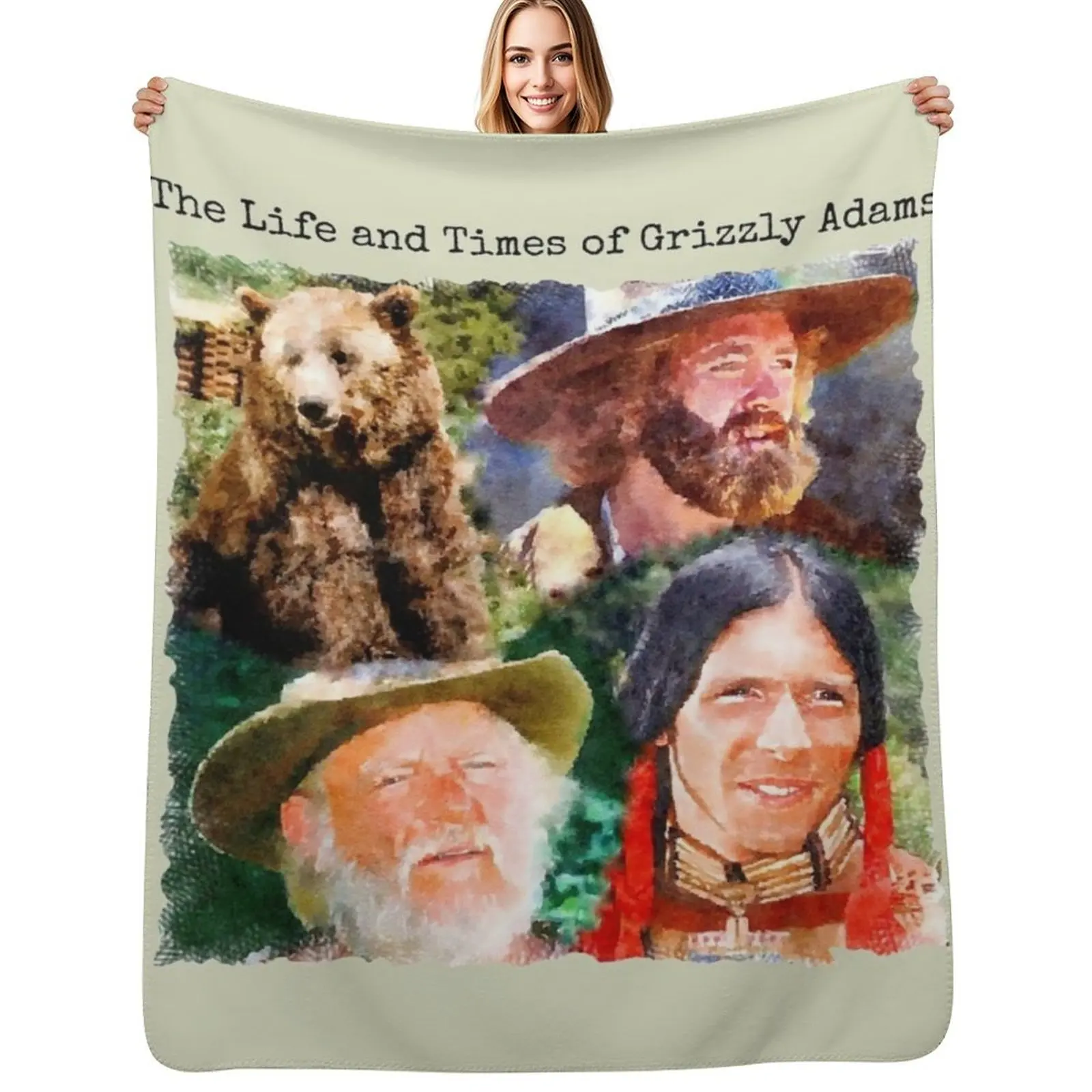The Life and Times of Grizzly Adams Collage Throw Blanket Softest Decorative Throw funny gift Moving Sofa Cute Blankets