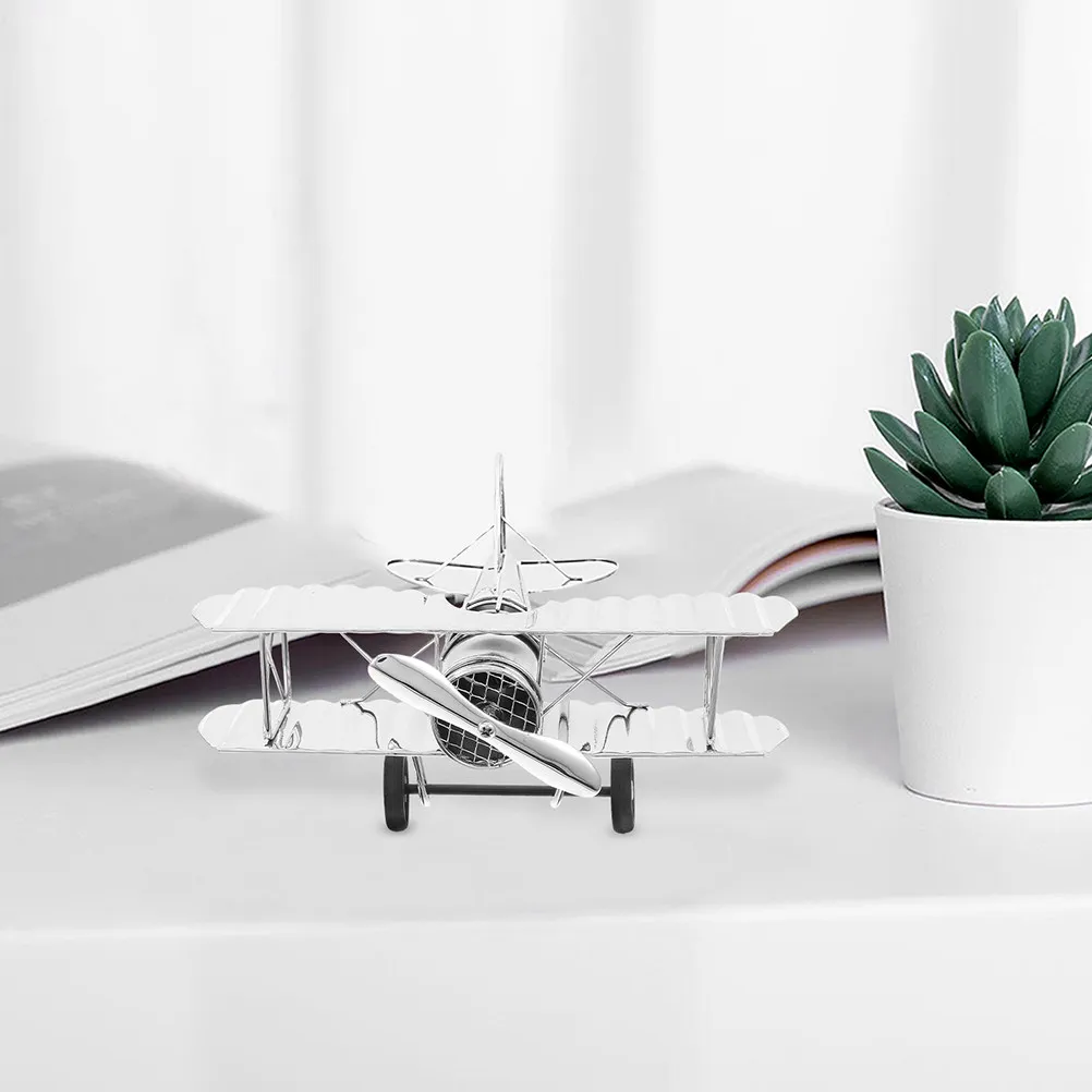 

Vintage Iron Aircraft Retro Airplane Decoration Unique Desktop Plane Ornament Metal Plane for Aviation Collectors