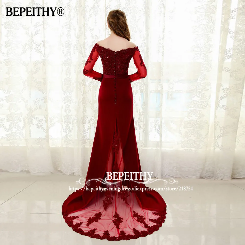 BEPEITHY Customized Mermaid Evening Dress Lace Top Bodice Slim Line Bridesmaid Dresses Fast Shipping Charming Prom Dress 2023