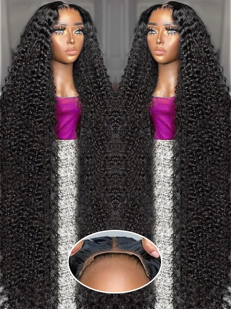 220 Density 38 Inches Deep Wave 13X4 HD Lace Front Wig Preplucked 7x5 Curly 100% Human Hair Water Wave Lace Front Wigs For Women