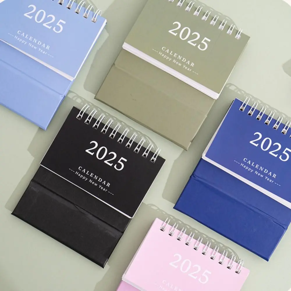 2025 Mini Desk Calendar Office School Supplies Table Calendars Simple Yearly Monthly Daily Planner Desk Accessories Decor