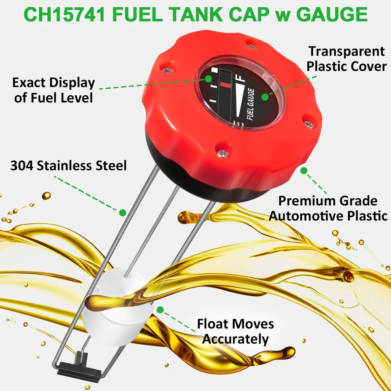 ANX CH15741 Tankdeckel mit Anzeige für John Deere 650 750 850 950, Yanmar YM140 YM180 YM226 YM330, 194145-04302 CH11096 – Detail 3