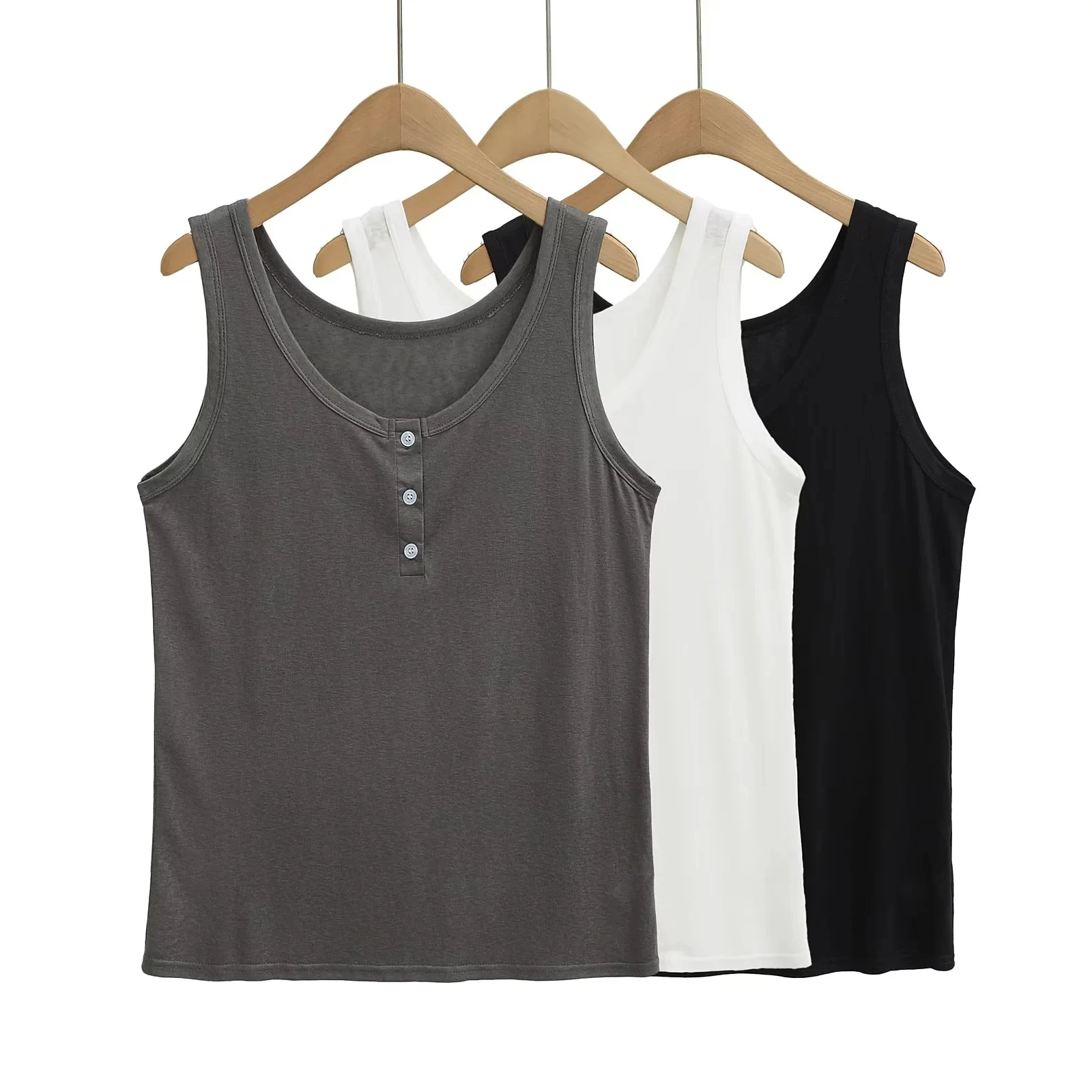 الأمريكية الرجعية جولة Ne زر واسعة حزام الكتف لون نقي سترة فضفاضة التخسيس الصيف جديد Sle المرأة عارضة Faion #1