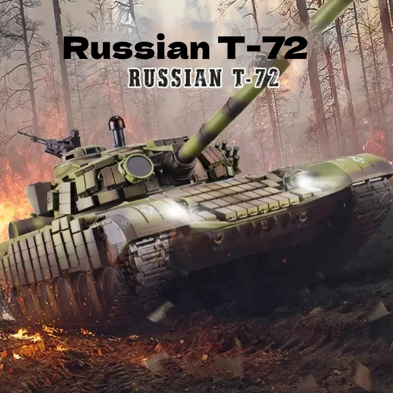 3939 Henglong Główny Model Czołgu Sterowanego Zdalnie T72-Ear, Czołg Wojskowy do Symulacji Zawodów, Zabawka dla Dzieci w Wieku 14+ Lat