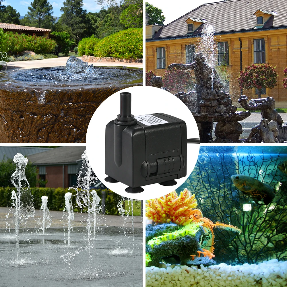 AC220-240V 450L/H 6W Pond Fountain Submersible Water Pump for Aquarium Tabletop Fountains Pond Water Gardens Hydroponic Systems